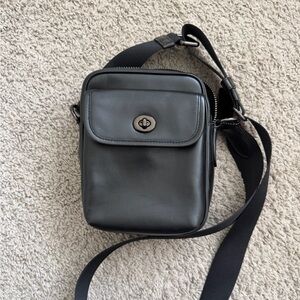 Coach Legacy Black Leather Crossbody Turnlock Camera Bag